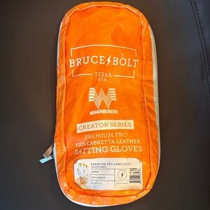 Bruce Bolt Whata Burger Orange Batting Gloves for Kids